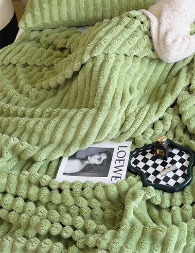 Home Decor Faux Fur Soft Solid Color Blanket SKABL4089