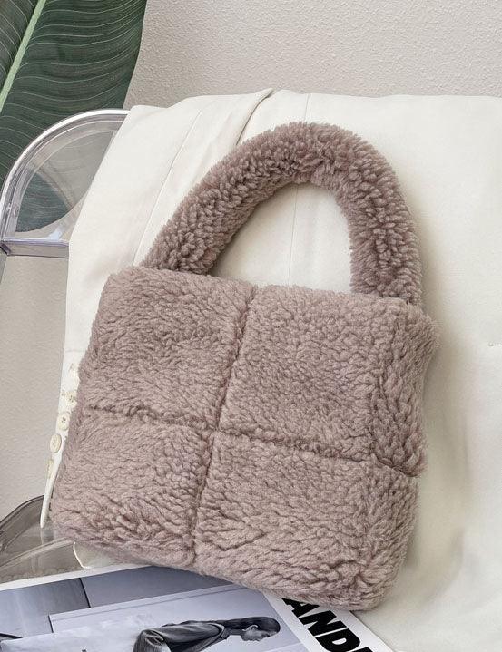 Ladies Fleece Faux Fur Looking Hand Bag SKABG4099