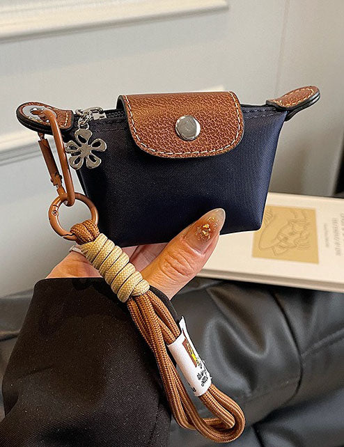 Ladies Color Block Flap Mini Wallet Bag with Key Chain