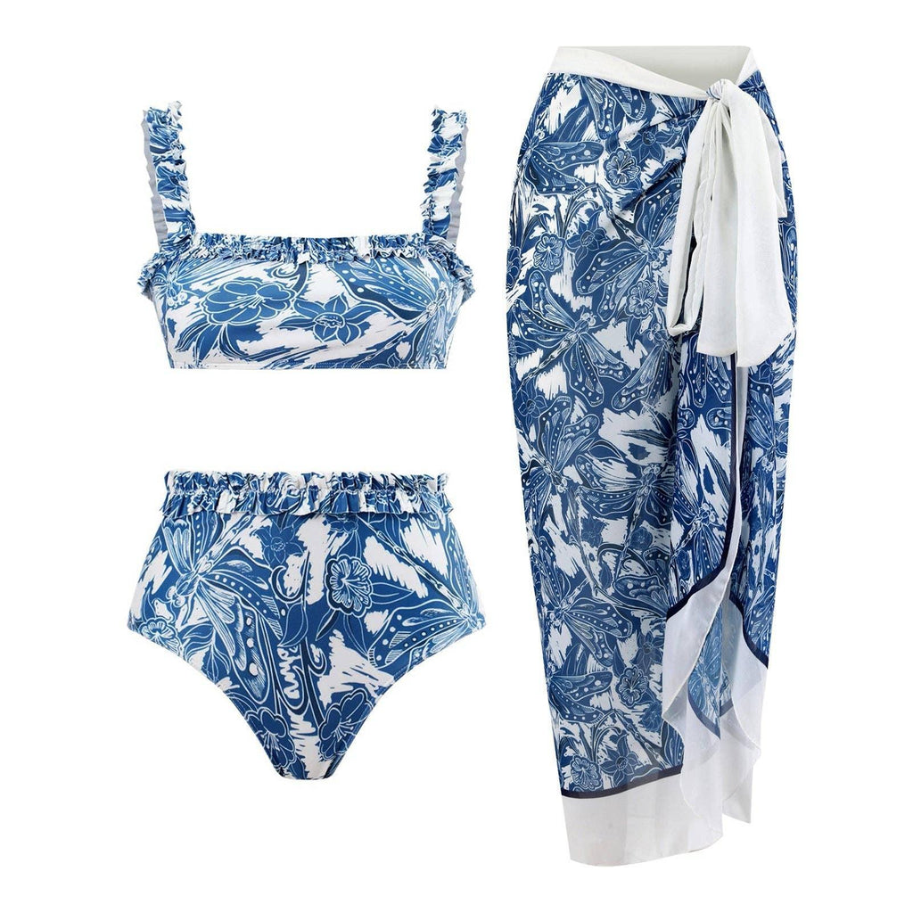 Dargonfly Print 2PCS Bikini Set with Cover