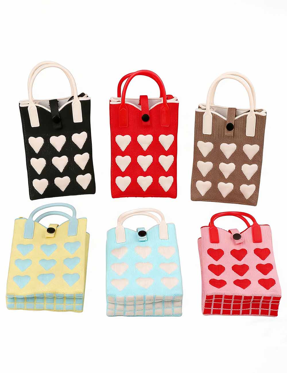 Ladies Valentine Hearts Knitted Mini Crossbody Bag
