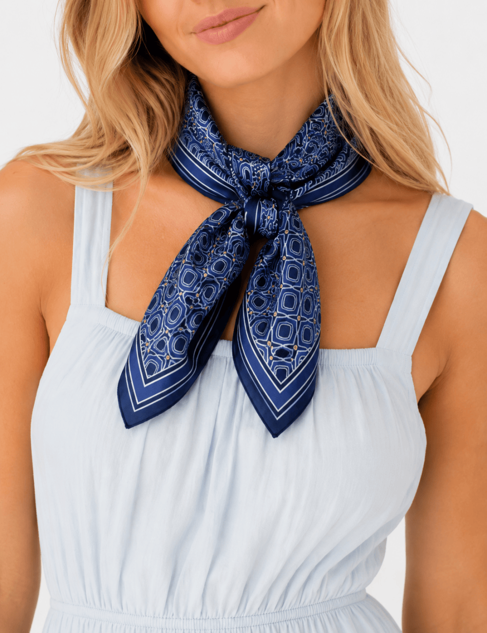Ladies Square Geometric Print Scarf Fashion Neck Scarf