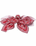 Ladies Chic Paisley Floral Print Bow Knot Hair Clip