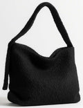 Ladies Bouclé Crossbody Bag Solid Color Capacity Shoulder Bag