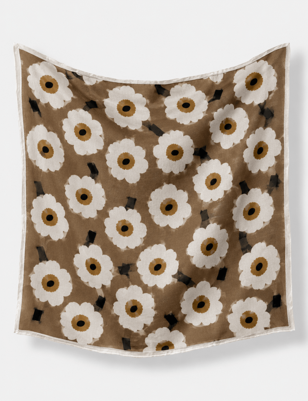 Ladies Bandana Narcissus Print Square Neck Scarf