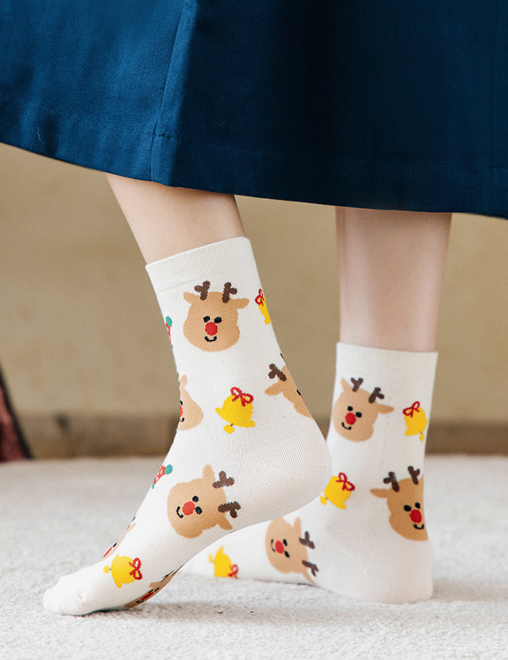 Ladies Merry Christmas Over Ankle Socks SKASC4178
