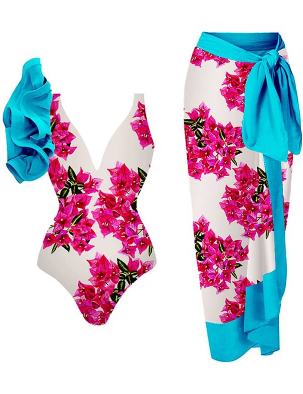 Ladies Two Shoulder Siwmwear with Cover SKSW40161