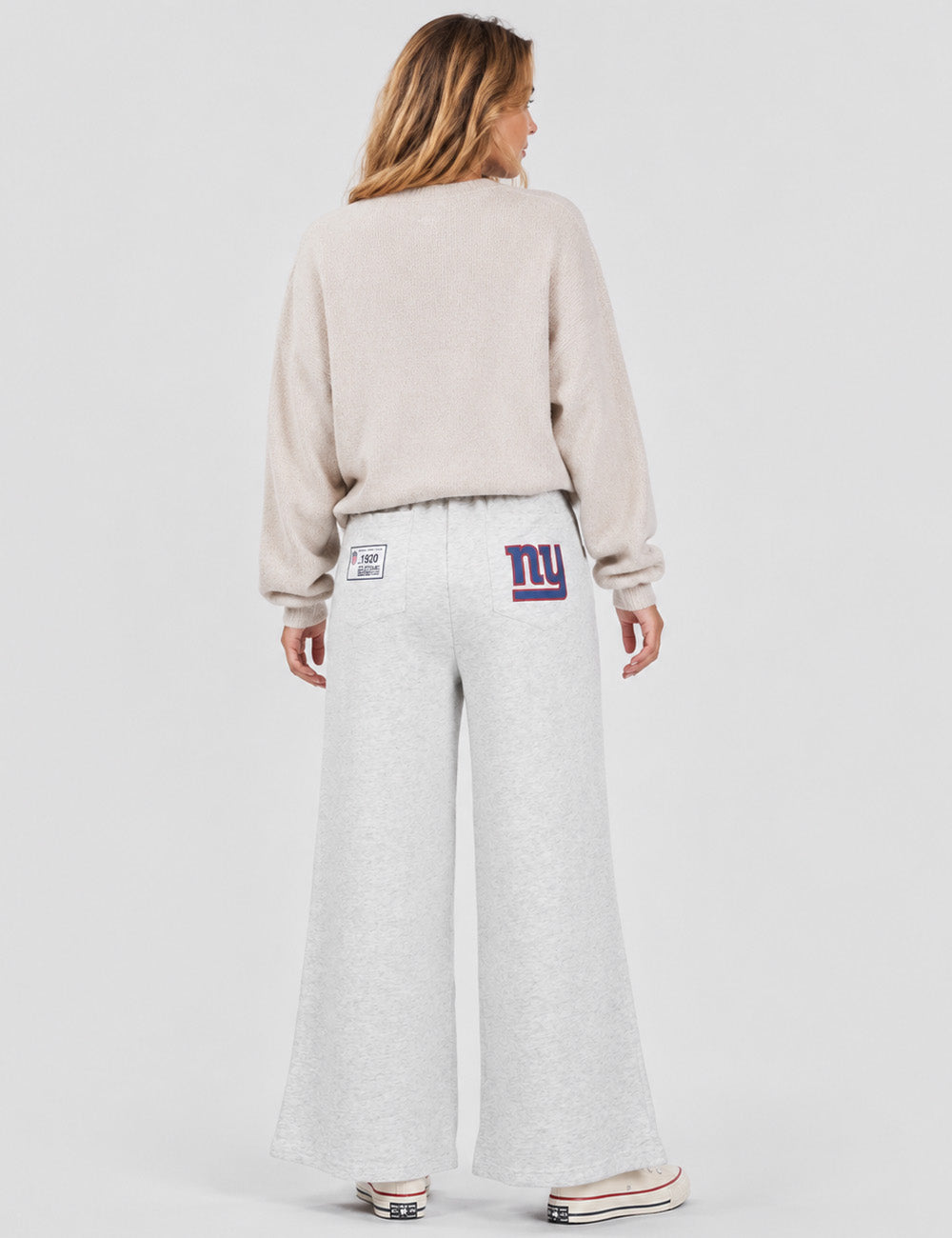 Ladies Team Graphic Embroideries Straight-Cut Legs Sweatpants
