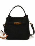 Ladies Vintage Suede Crossbody Handle Bucket Bag