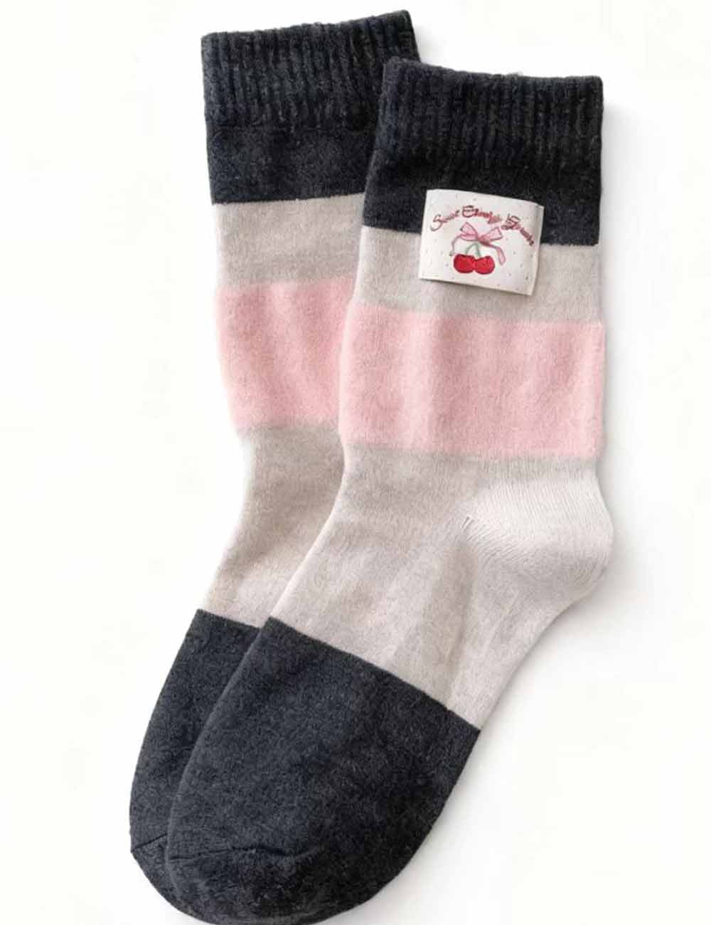 Ladies Cozy Warm Winter Bow Knit Midi Calf Socks