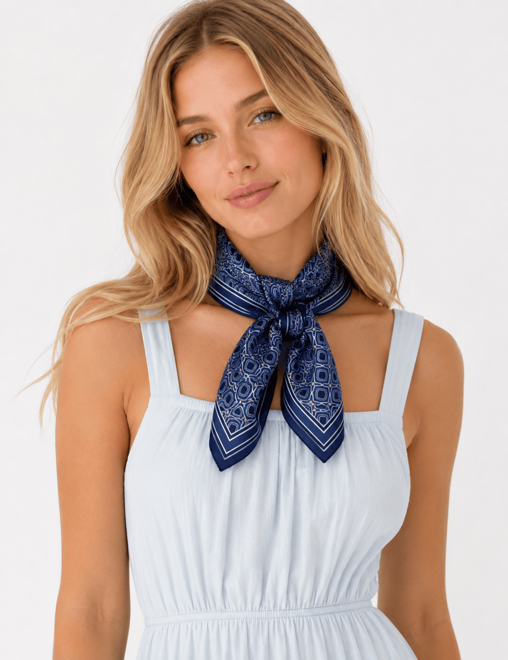 Ladies Square Geometric Print Scarf Fashion Neck Scarf