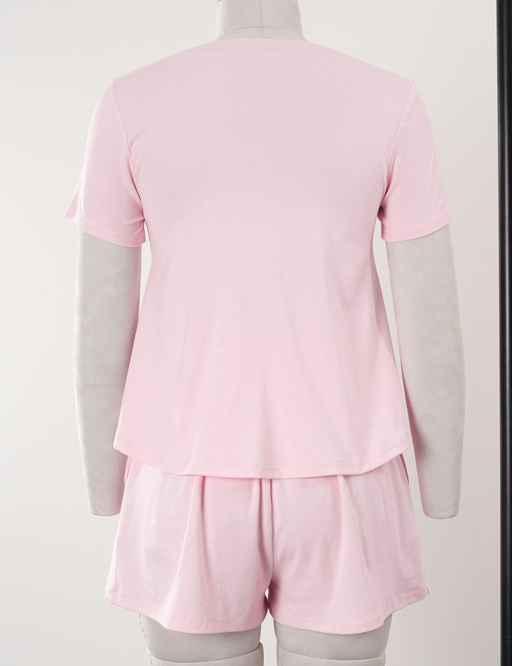 Ladies Everyday Ribbed Knit Top & Wide Leg Shorts Matching Set