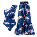 Eyes Print Blue One Piece Swimwear with Cover