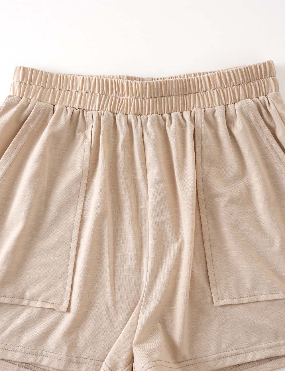 Ladies Casual Solid Color Tank Top & Wide Leg Shorts Matching Set