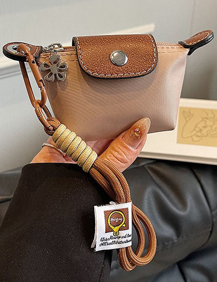 Ladies Color Block Flap Mini Wallet Bag with Key Chain