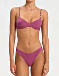 Ladies Glitter Beaded Underwire 2 Piece Bikini Set