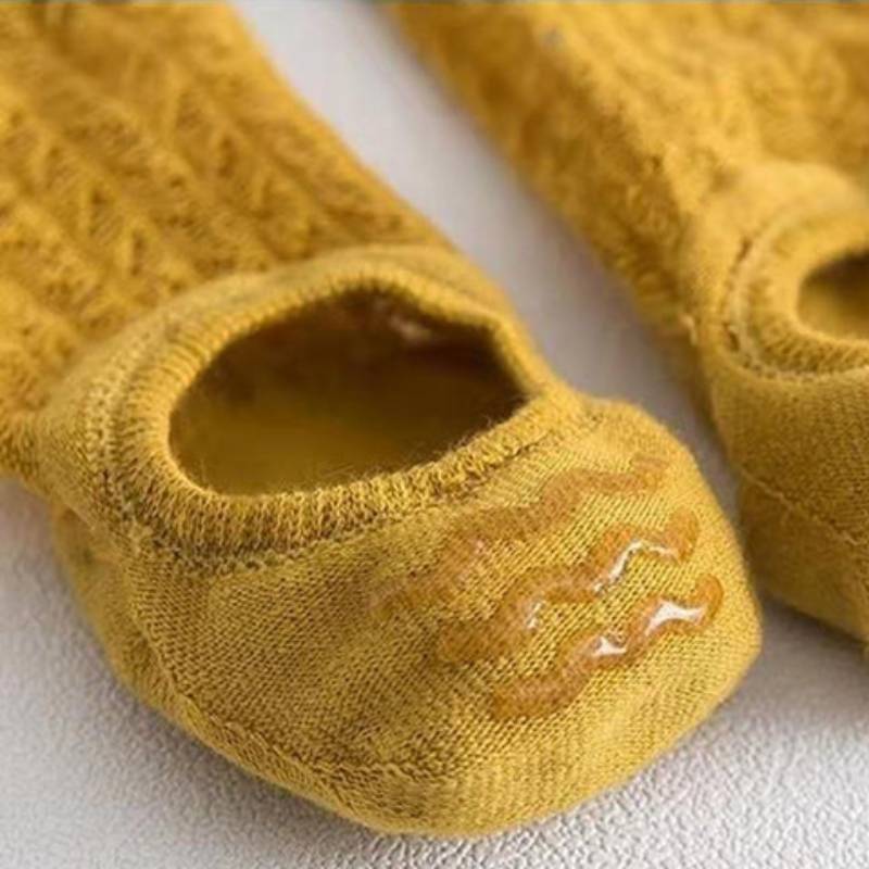 Ladies Solid Color Knit Boat Sock SKAS50027