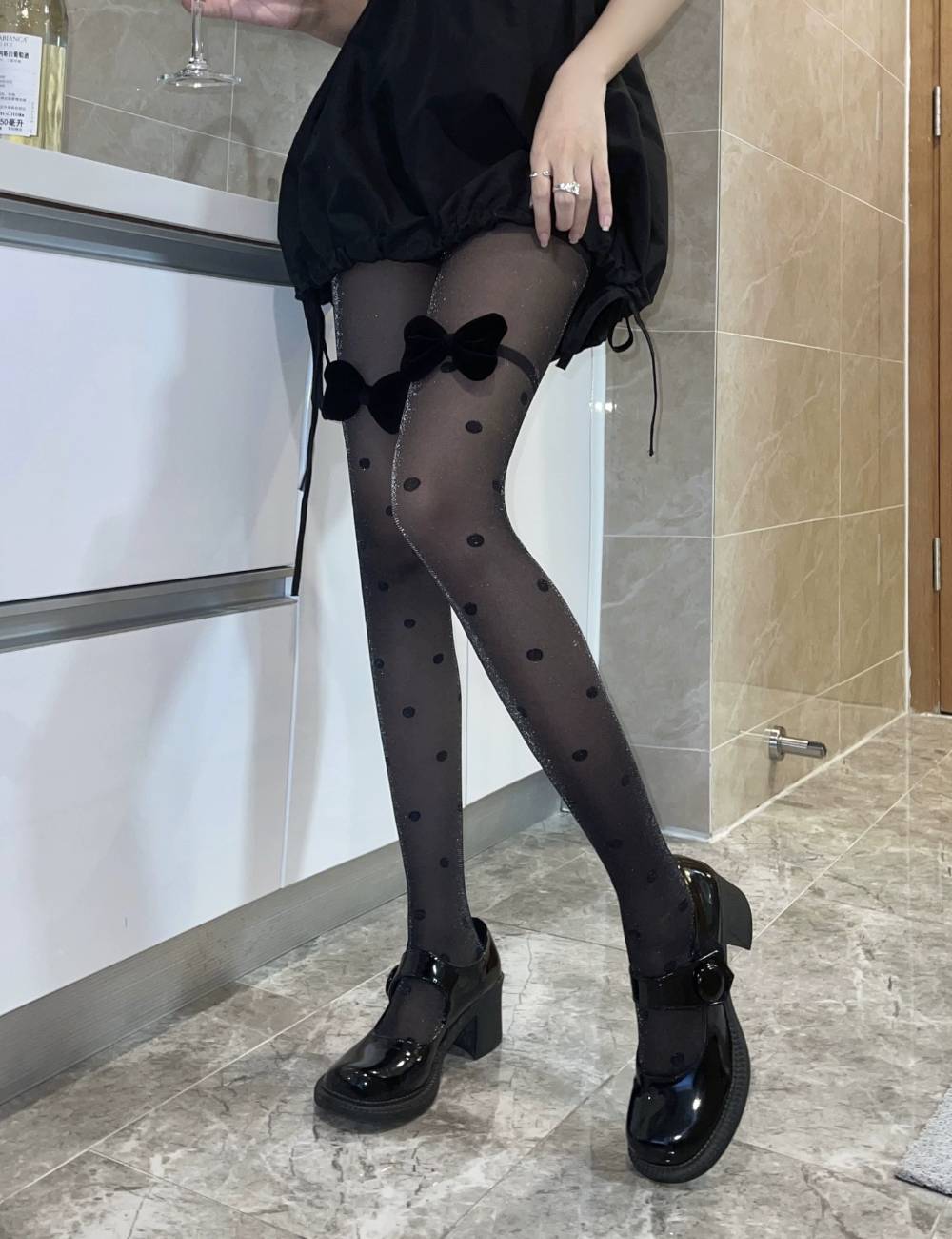 Ladies See Sheer Polka Dot Stockings SKAS50050