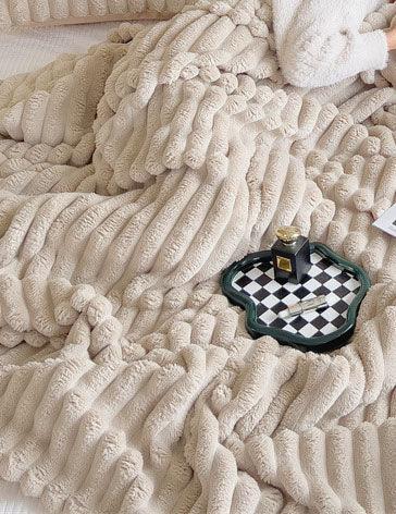 Home Decor Faux Fur Soft Solid Color Blanket SKABL4089