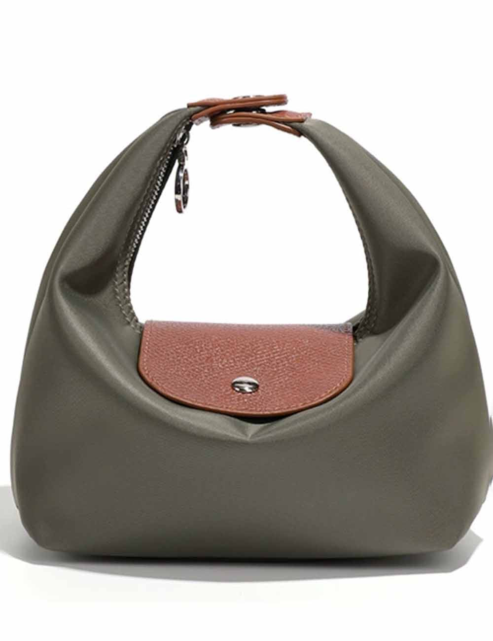 Ladies Nylon Color Block Hobo Mini Handbag Shoulder Bag