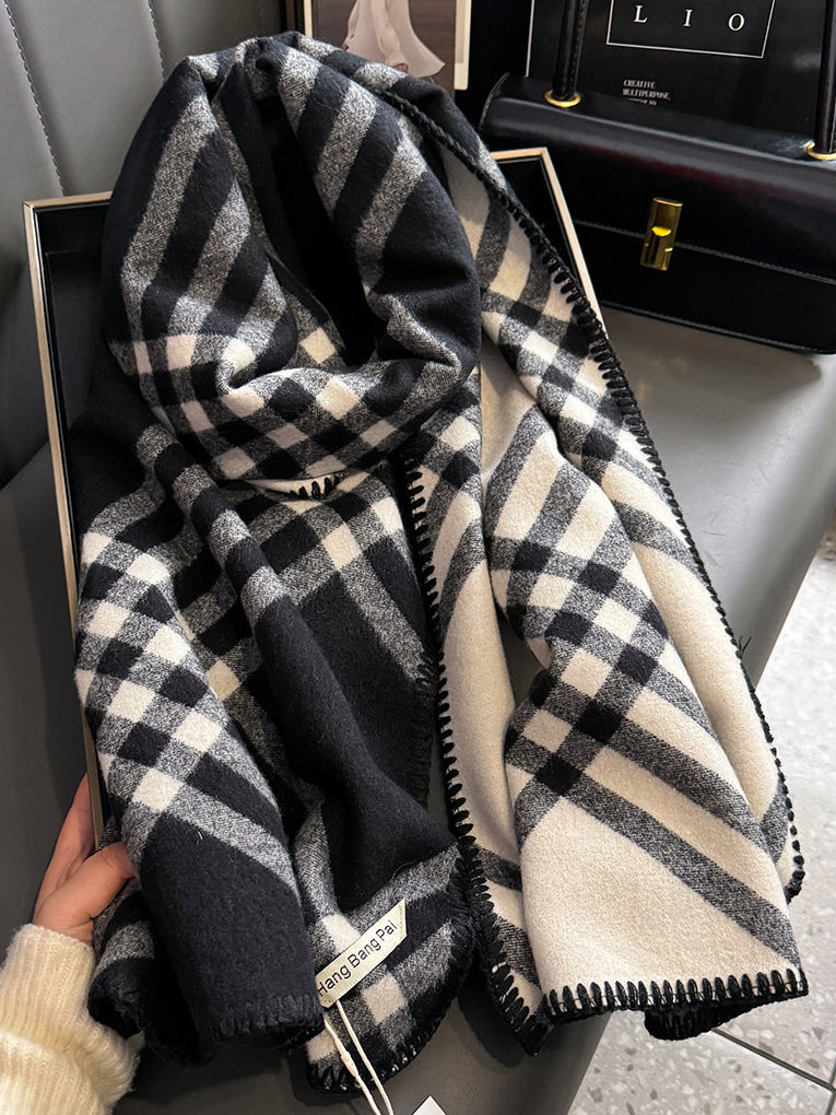 Ladies Everyday Color Block Plaid Scarf SKAS4197
