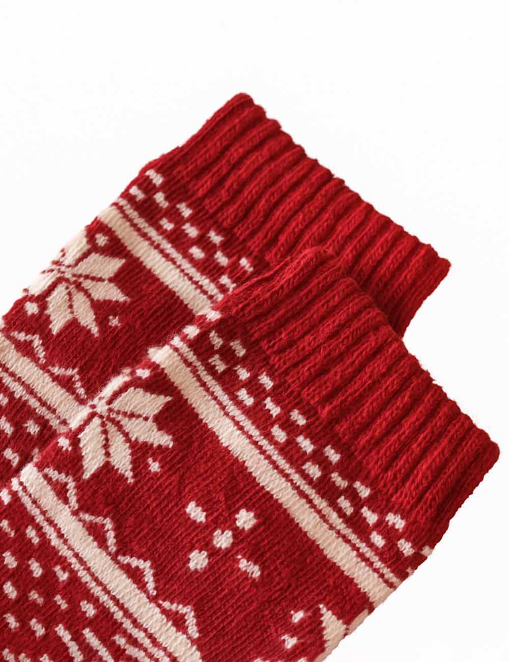 Ladies Christmas Winter Warm Fair Isle Knit Midi Calf Socks