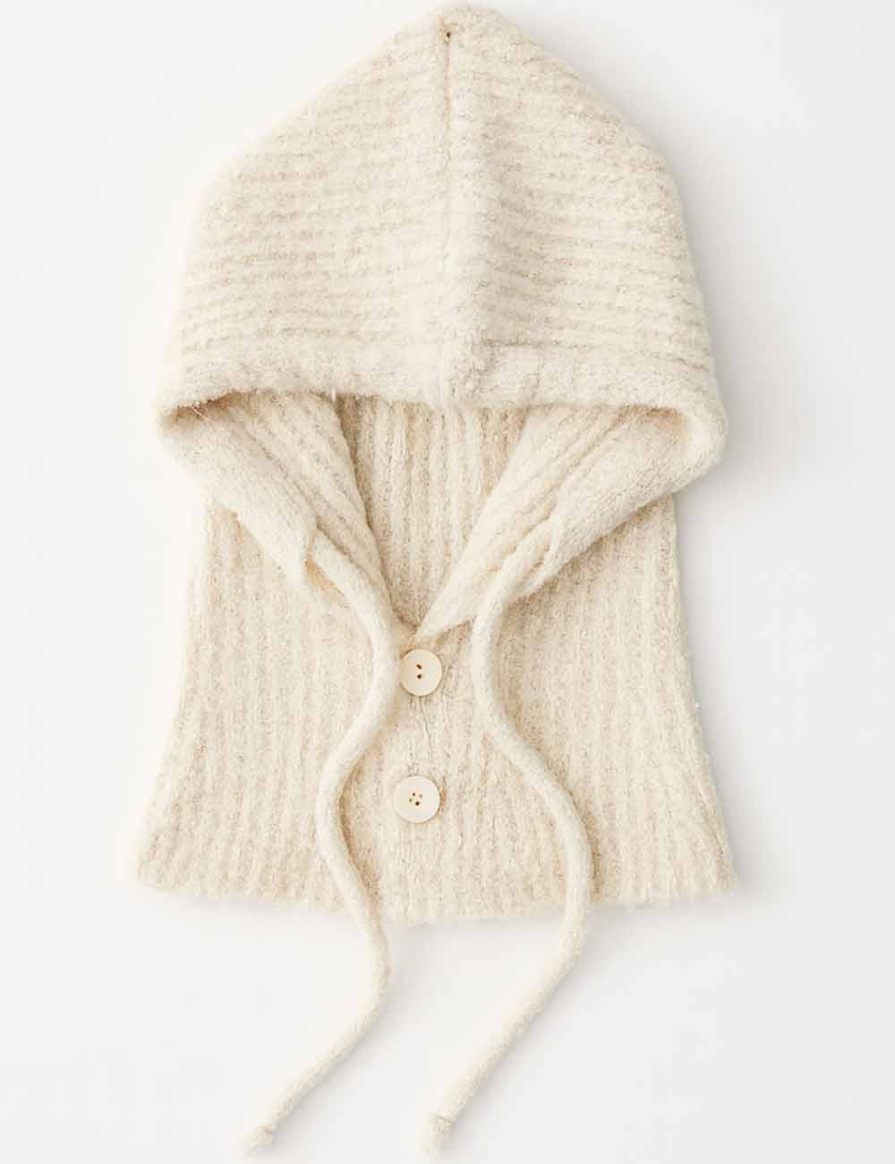 Ladies Cozy Circle Yarn One-Piece Hooded Knit Hat