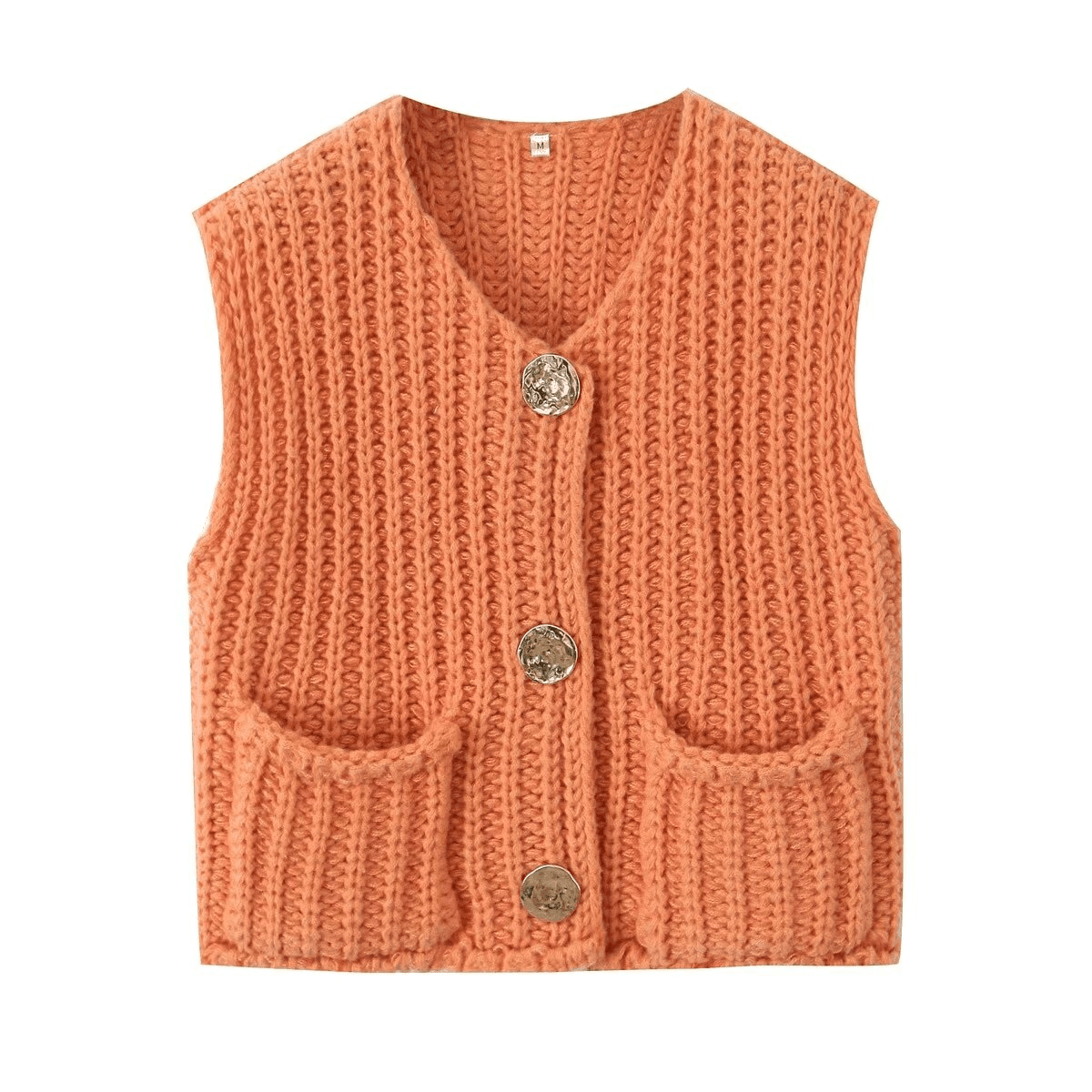 Ladies Chunky Open Knit Sweater Vest