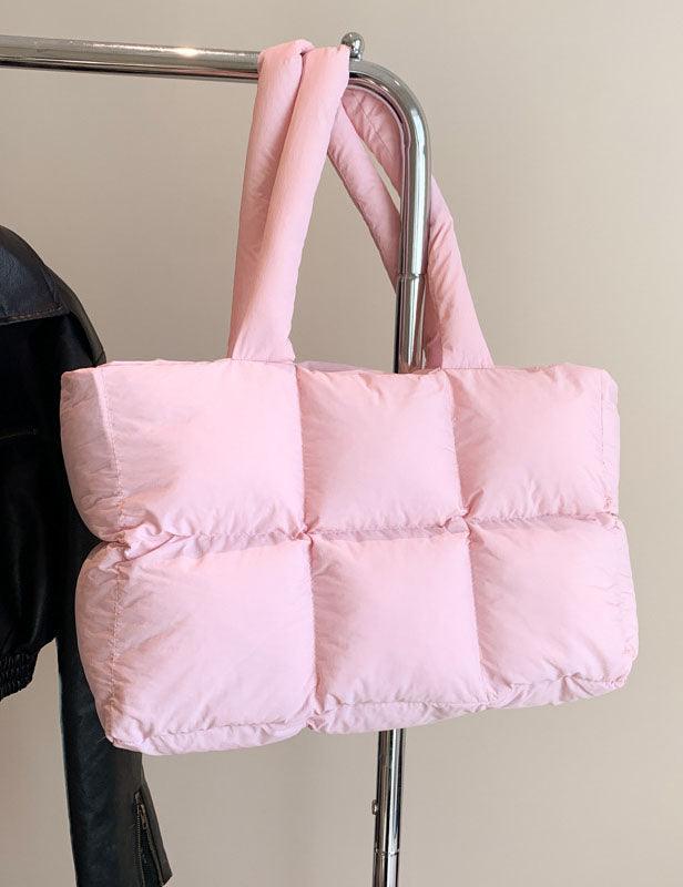 Ladies Puff Solid Color Padded Cloud Tote Bag SKAB4134
