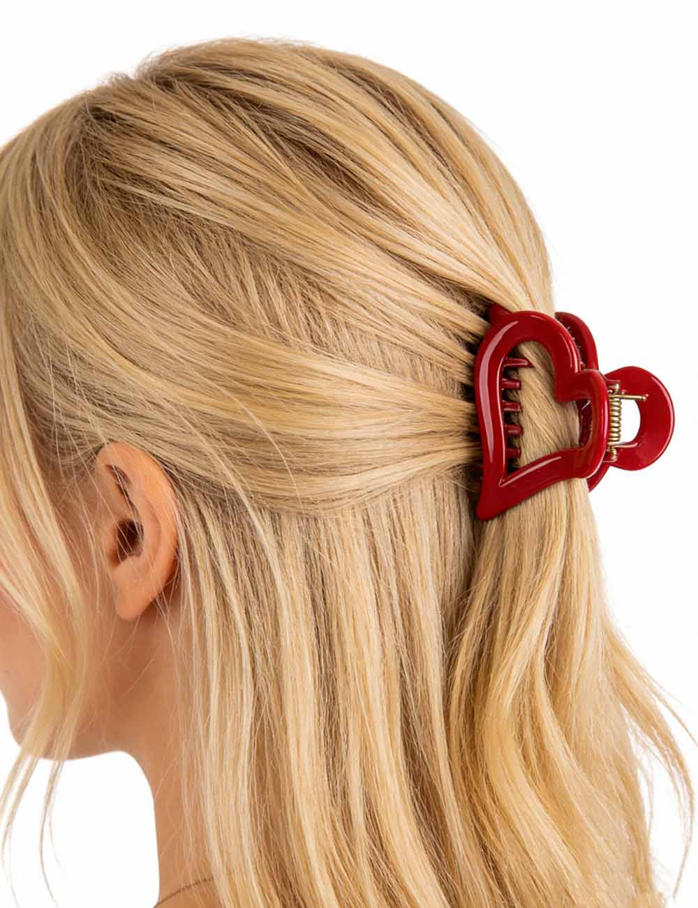 Ladies Valentine's Heart Acrylic Mini Hair Claw Clip