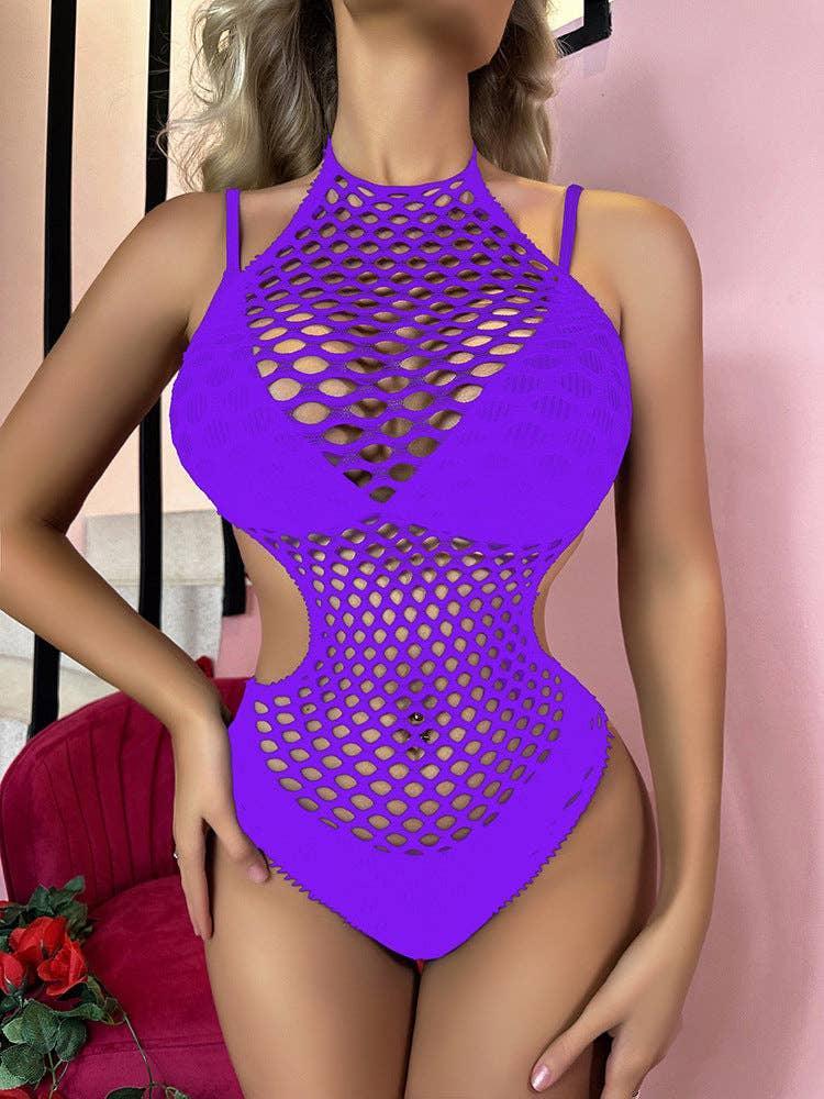 Fishnet Backless Hollow Out Bodystocking