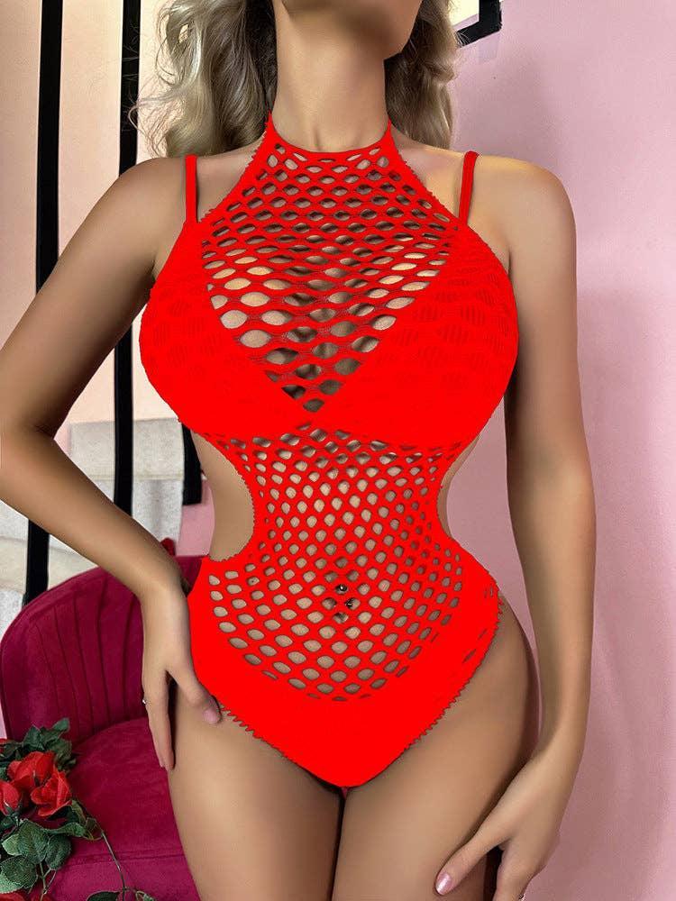 Fishnet Backless Hollow Out Bodystocking