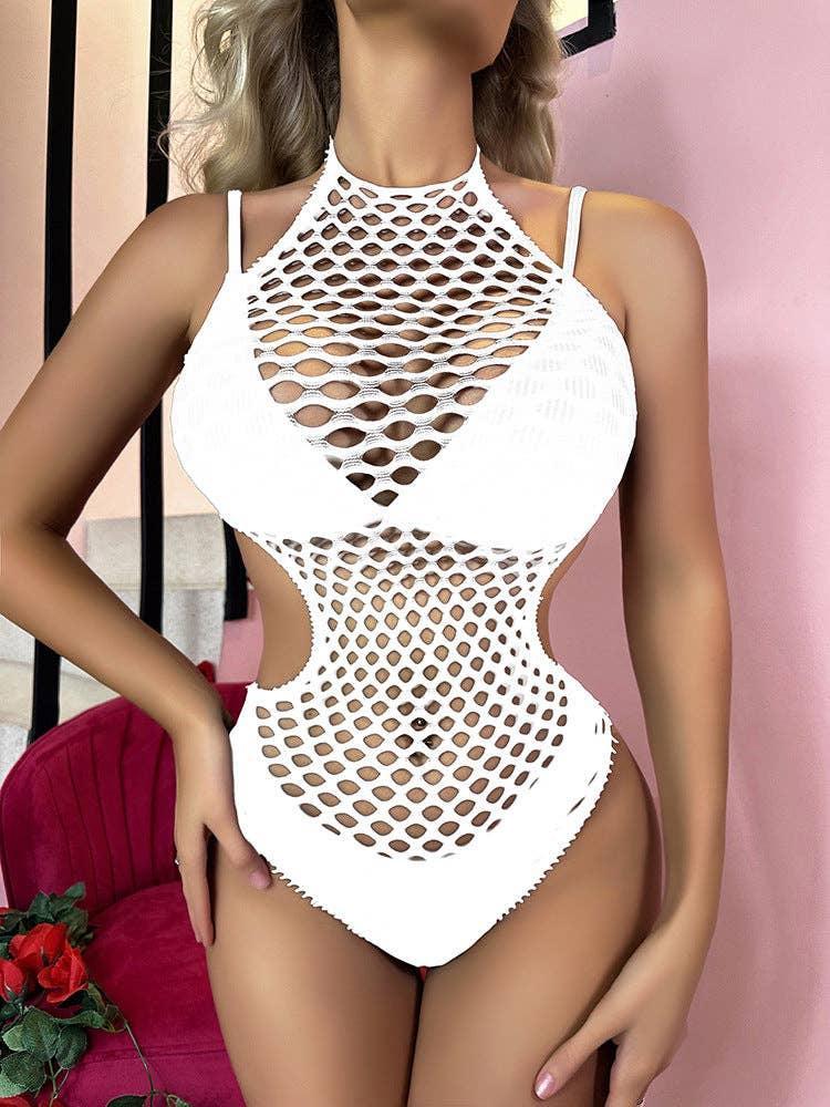 Fishnet Backless Hollow Out Bodystocking