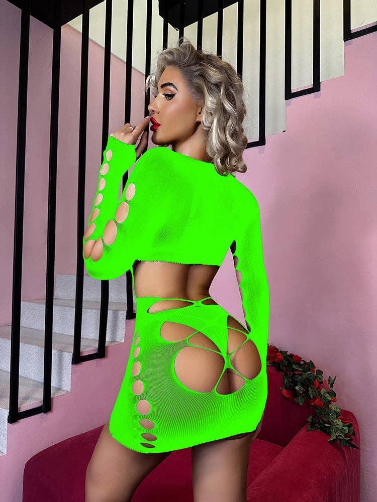 Fishnet Bodysuit Mesh Teddy Sexy Lingerie Dress
