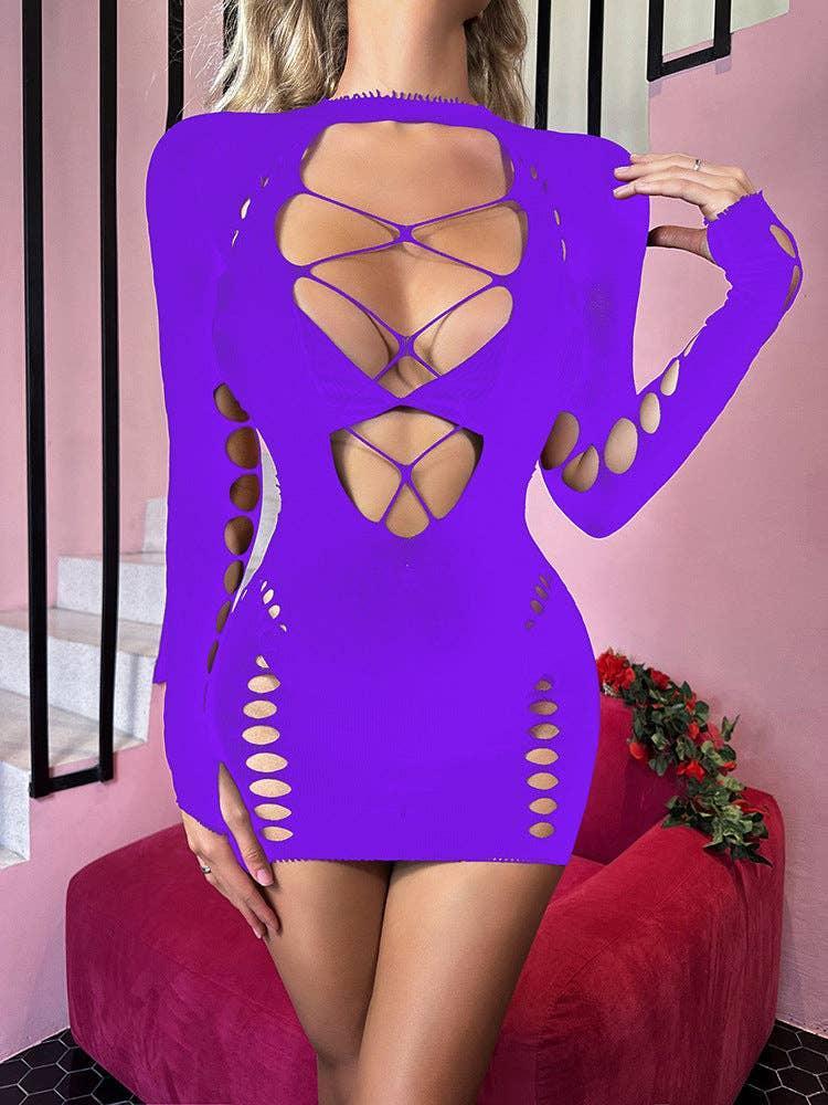 Fishnet Bodysuit Mesh Teddy Sexy Lingerie Dress