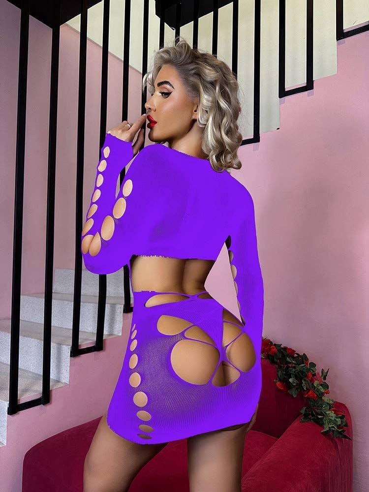 Fishnet Bodysuit Mesh Teddy Sexy Lingerie Dress