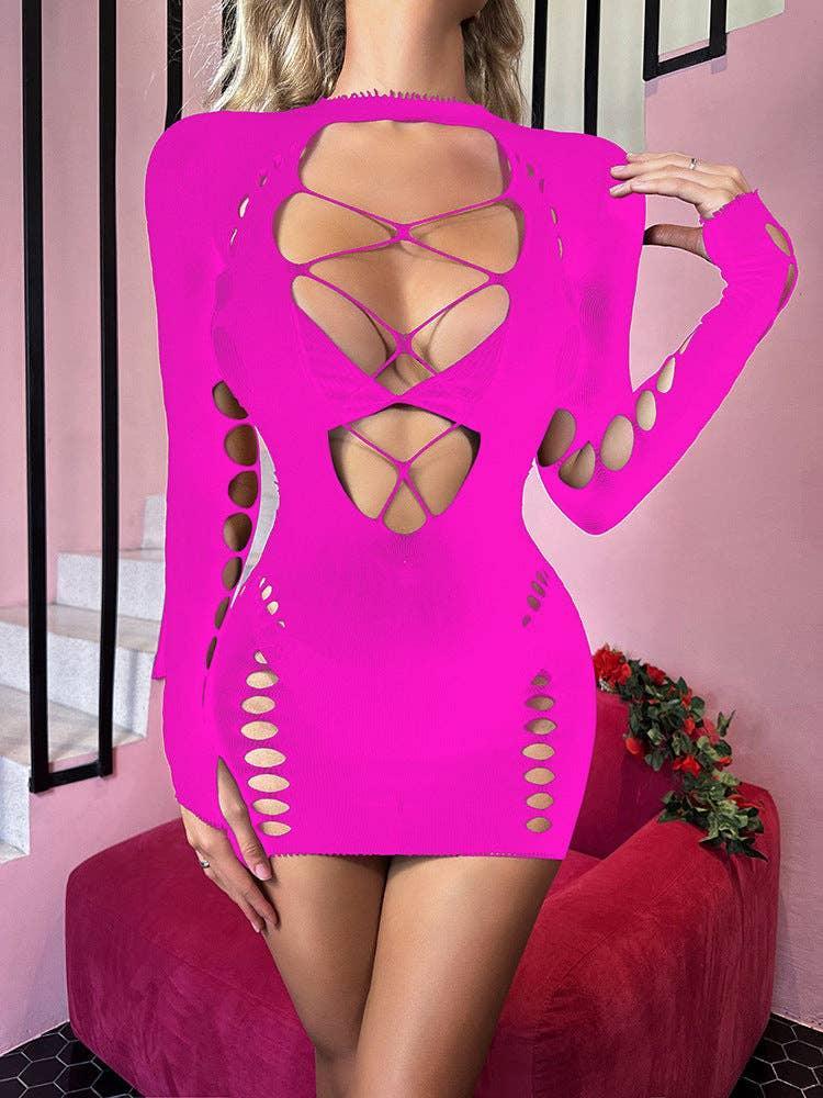 Fishnet Bodysuit Mesh Teddy Sexy Lingerie Dress