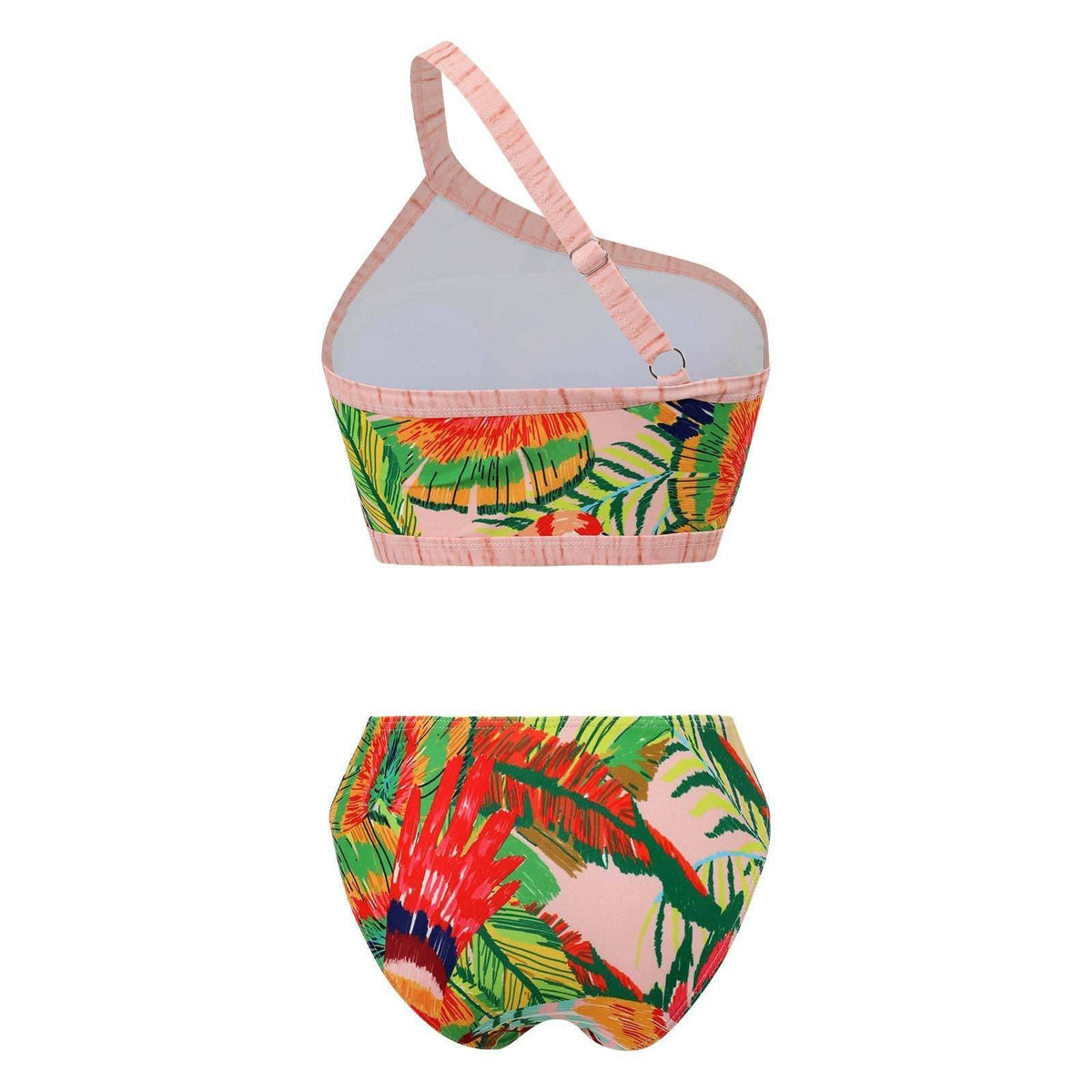 Floral and Bird Print 2PCS Bikini Set with Cover