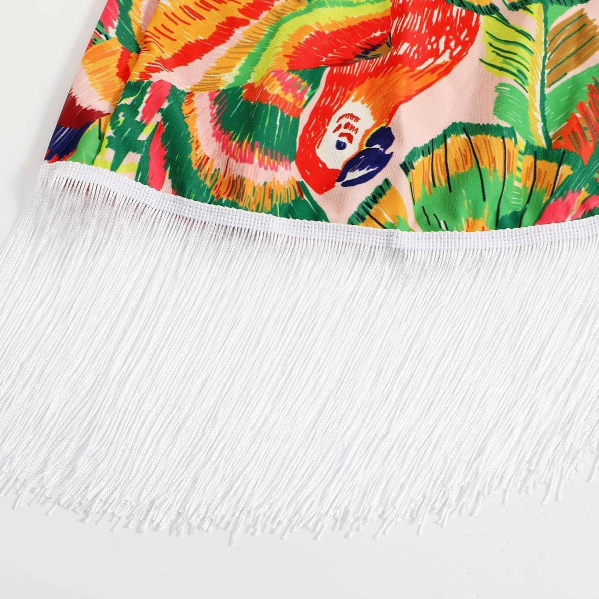 Floral and Bird Print 2PCS Bikini Set with Cover