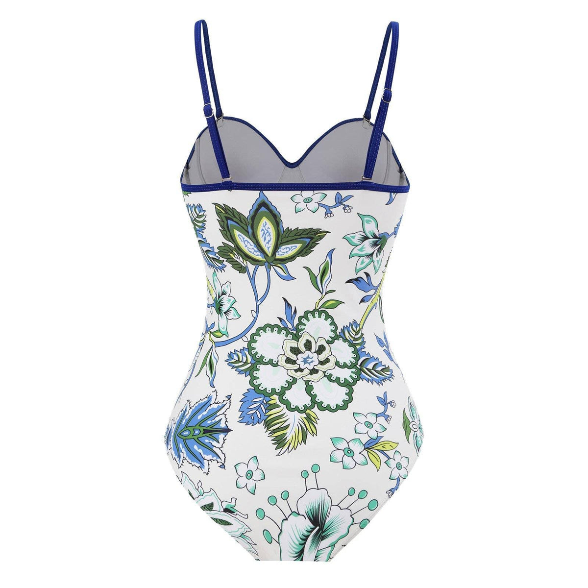 Floral Print Multicolor One Piece Swimwear with Cover