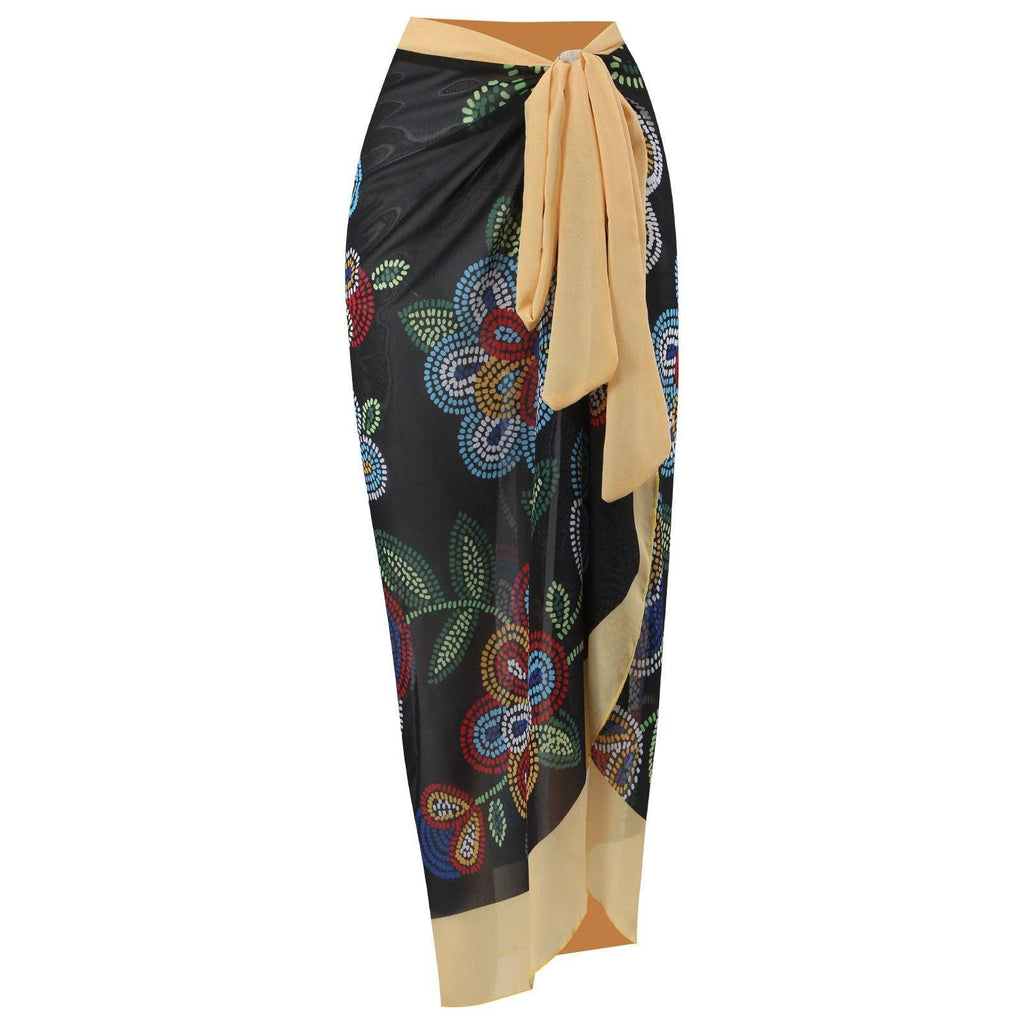 Floral Print Multicolor One Piece Swimwear with Cover