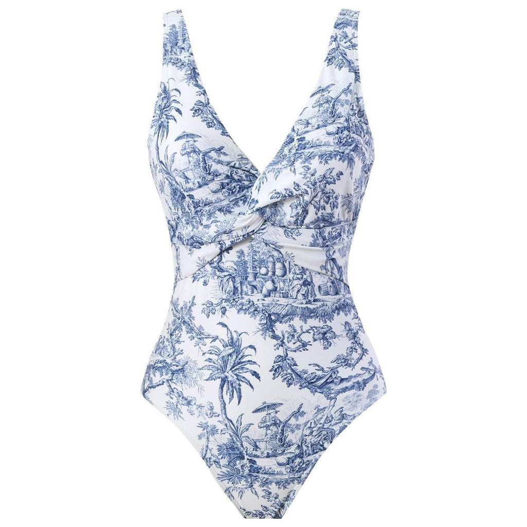 Floral Print One Piece Swimwear with Cover