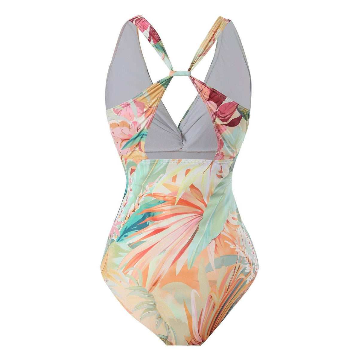 Floral Print One Piece Swimwear with Cover