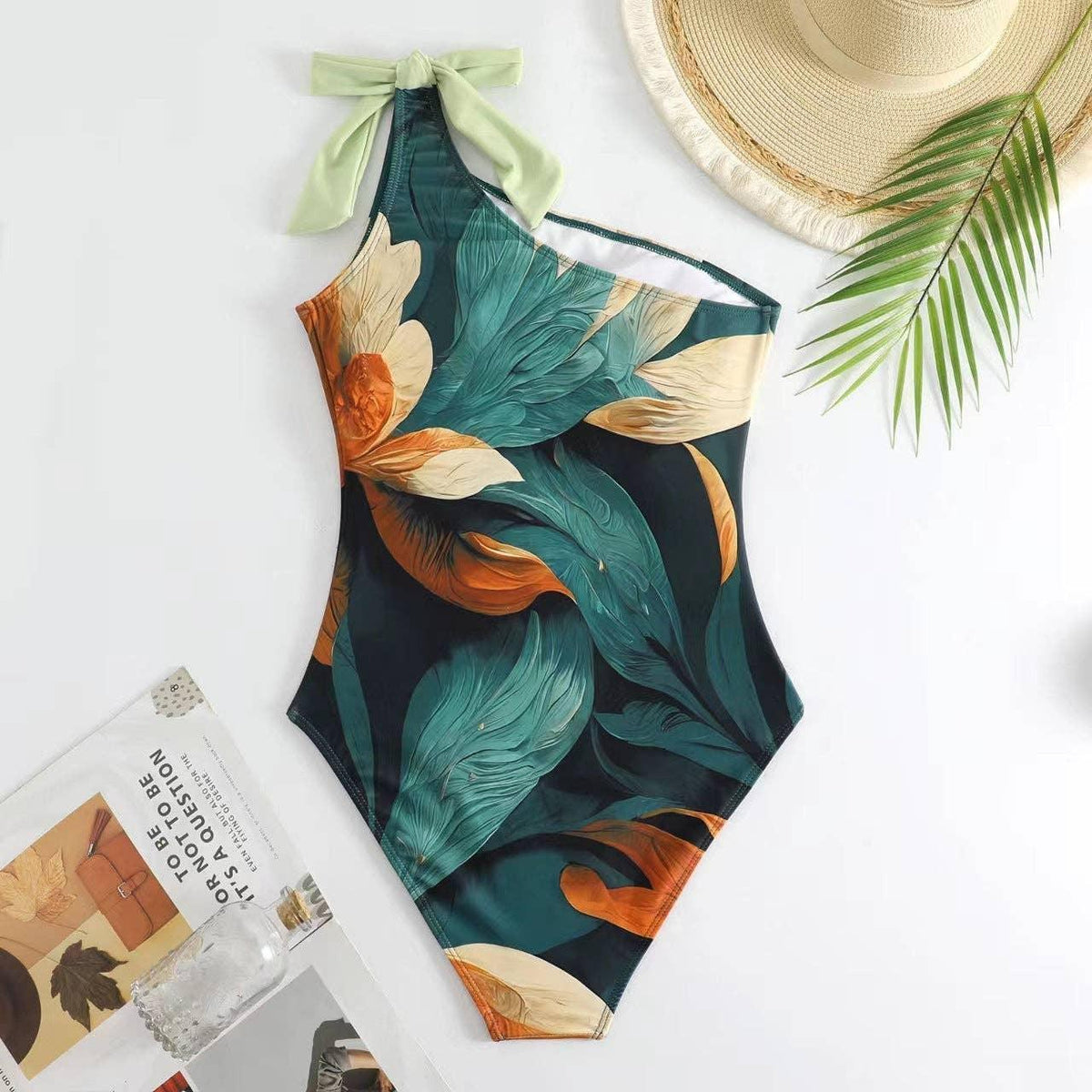 Floral Print One Piece Swimwear with Cover