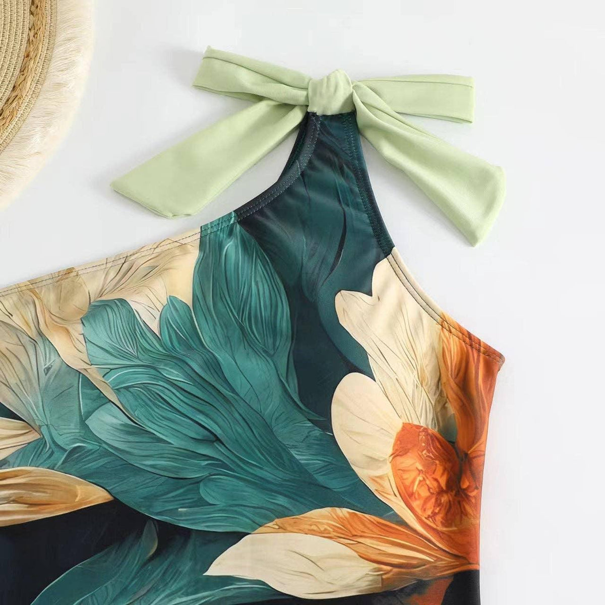 Floral Print One Piece Swimwear with Cover