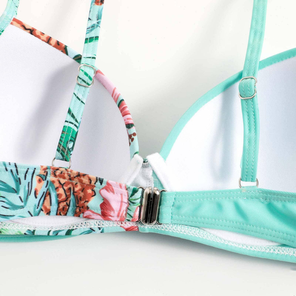 Floral Print String Tie Bottom 2PCS Bikini Set