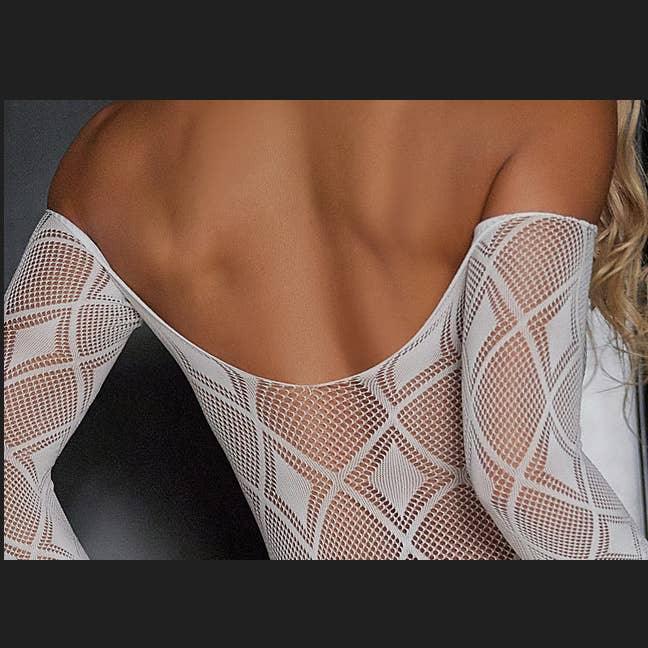 Glow in The Dark See Through Fishnet Bodystocking Dress