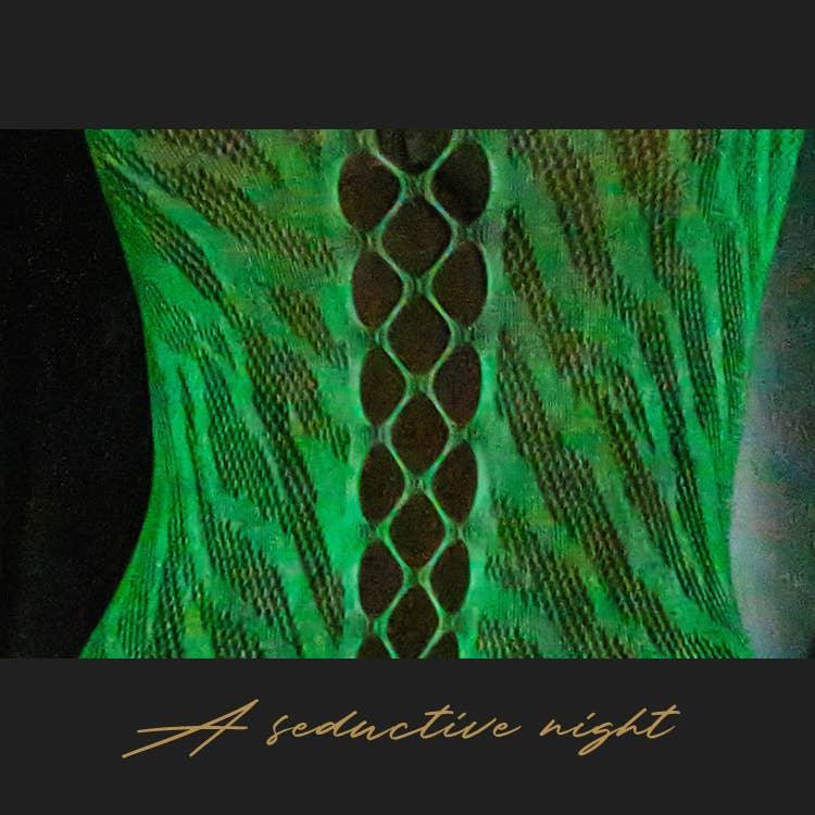 Glow in The Dark See Through Fishnet Bodystocking Teddy