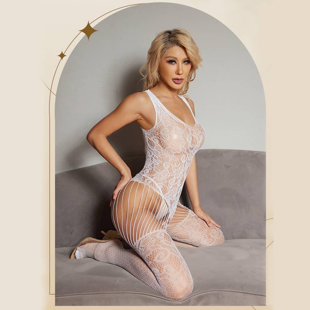 Glow in The Dark Sexy See Through Fishnet Bodystocking YGWW-1