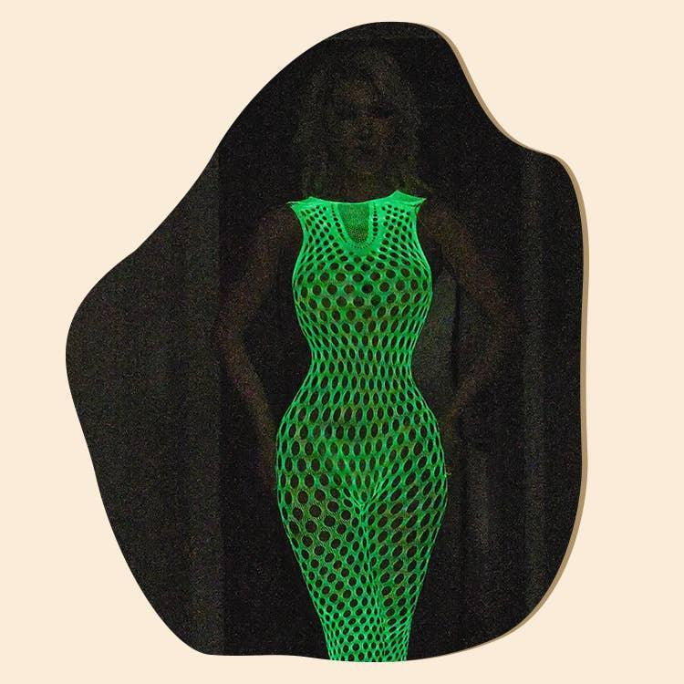 Glow in The Dark Sexy See Through Fishnet Bodystocking YGWW-1